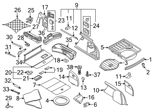2008 Audi A4 Quattro Wheel Cap Tool Diagram for 8D0-012-244-A