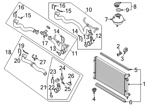 2011 Audi A3 Quattro Radiator & Components Diagram