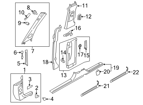 2017 Audi Q7 Interior Trim - Pillars Diagram