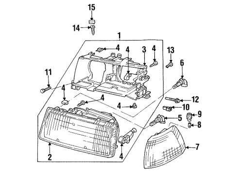 1991 Audi V8 Quattro Headlamps Diagram