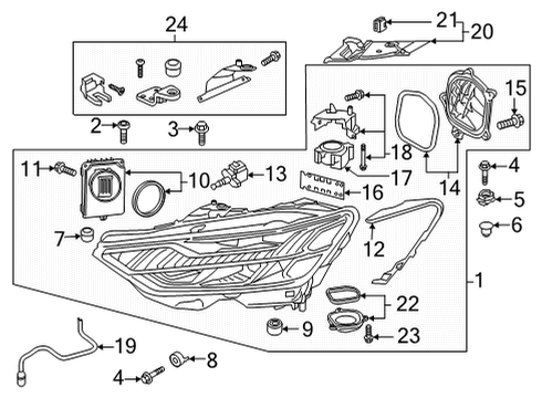 2024 Audi RS7 Sportback Headlamp Components Diagram