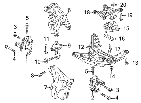 2018 Audi RS5 Engine & Trans Mounting Diagram