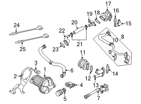2009 Audi TT Quattro Rear Oxygen Sensor Diagram for 1K0-998-262-E