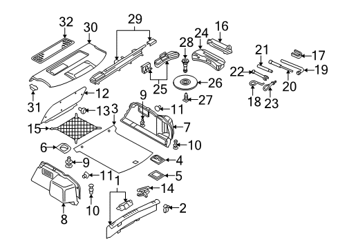 2008 Audi A4 Interior Trim - Rear Body Diagram