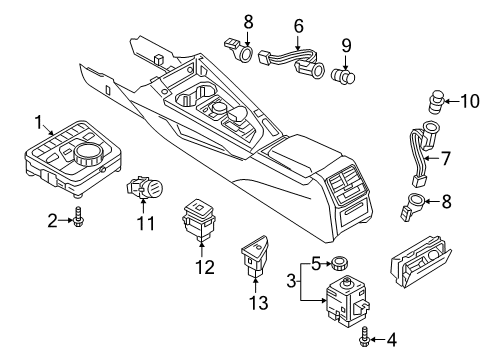 2024 Audi S5 Sportback Console Diagram