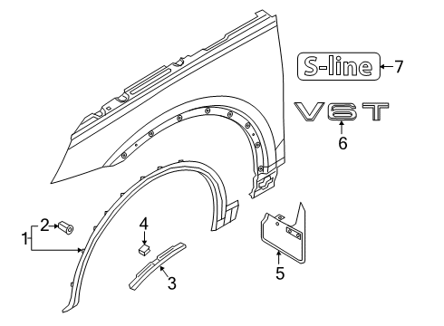 2023 Audi SQ5 Exterior Trim - Fender Diagram