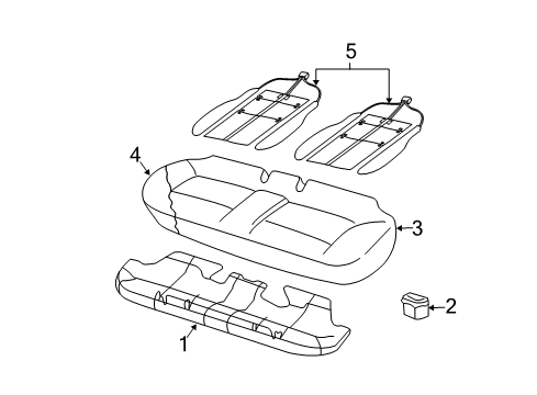 2005 Audi A4 Rear Seat Components Diagram