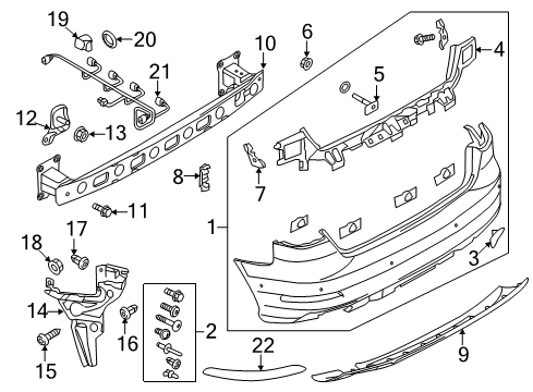 2016 Audi A3 Sportback e-tron Bumper Cover Diagram for 8V4-807-067-G-GRU