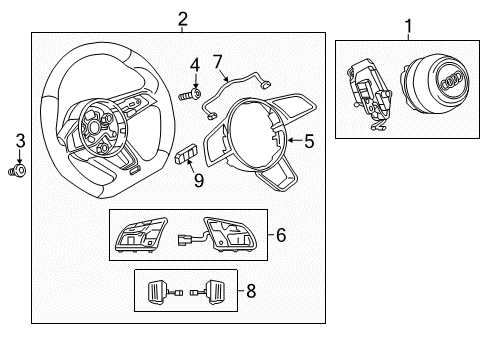 2015 Audi A3 Steering Wheel & Trim Diagram