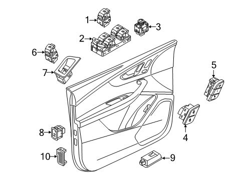 2024 Audi SQ5 Interior Trim - Front Door Diagram