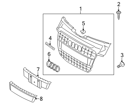 2011 Audi A5 Grille & Components Diagram