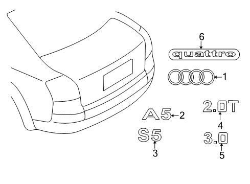 2024 Audi S5 Exterior Trim - Trunk Diagram