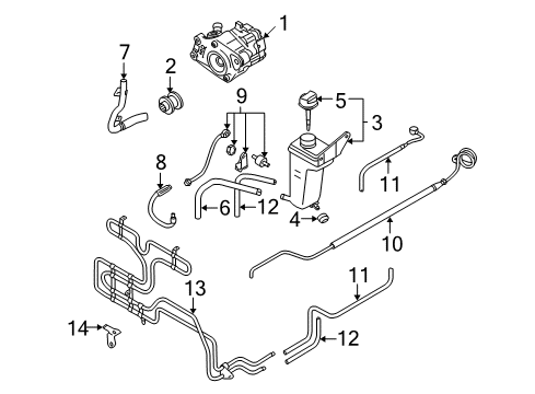 2004 Audi S4 P/S Pump & Hoses Diagram