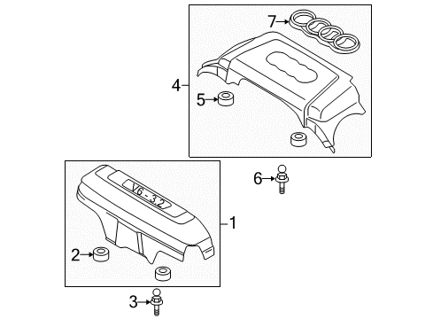 2010 Audi A5 Quattro Engine Appearance Cover Diagram