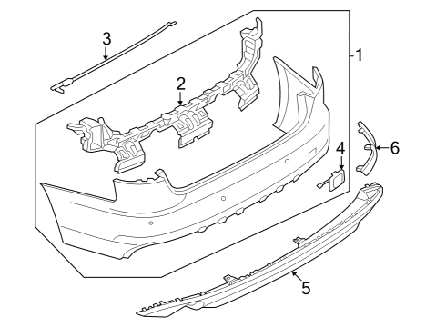2017 Audi A4 Bumper & Components - Rear Diagram 3