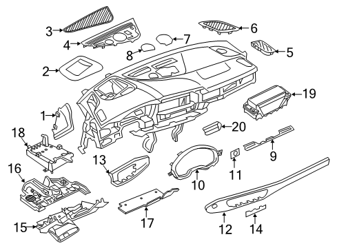 2017 Audi A4 Instrument Panel Components Diagram