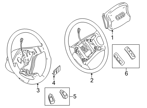 1996 Audi A4 Steering Wheel & Trim Diagram