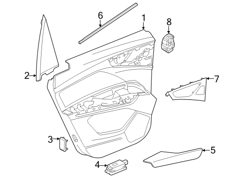 2022 Audi Q4 e-tron Interior Trim - Rear Door Diagram