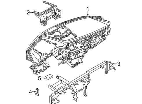 2022 Audi e-tron GT Instrument Panel Components Diagram