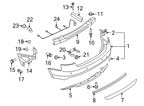 2012 Audi S5 Bumper & Components - Rear Diagram