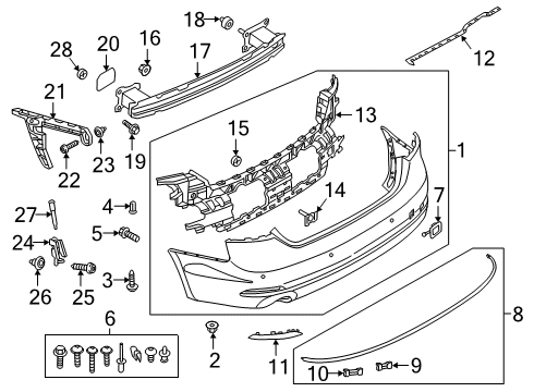 2018 Audi A5 Quattro Bumper & Components - Rear Diagram