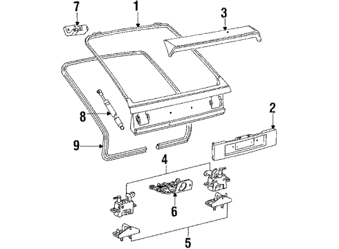 1987 Audi 5000 Quattro Gate & Hardware Diagram