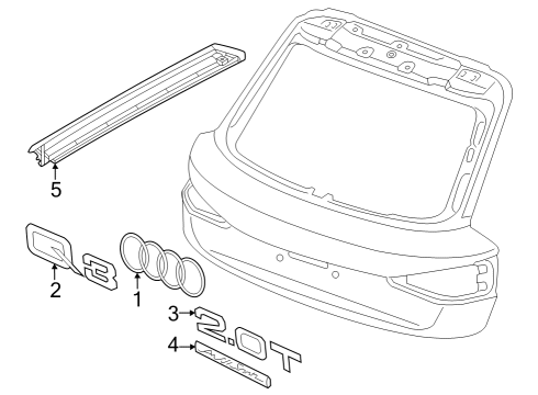 2015 Audi Q3 Emblem Diagram for 8U0-853-742-2ZZ