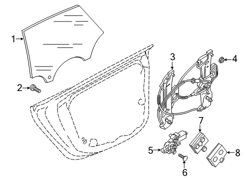 2024 Audi S5 Sportback Glass - Door Diagram
