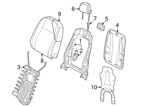 2023 Audi RS3 Front Seat Components Diagram