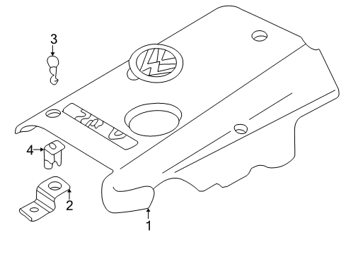 2006 Audi A4 Engine Appearance Cover Diagram