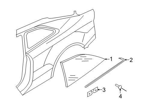 2014 Audi RS5 Glass & Hardware - Quarter Panel Diagram