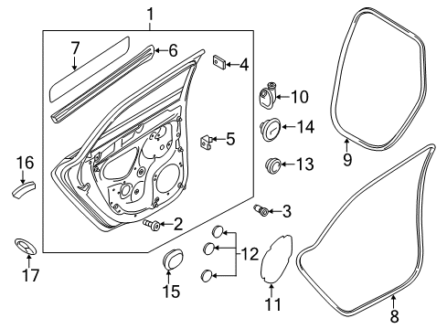 2016 Audi A3 Sportback e-tron Door & Components Diagram