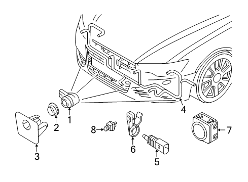 2016 Audi A6 Electrical Components - Front Bumper Diagram 3