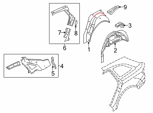 2012 Audi A4 Quattro Inner Structure - Quarter Panel