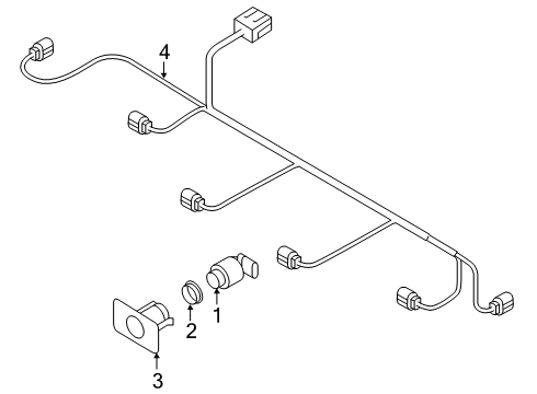 2020 Audi A8 Quattro Electrical Components - Front Bumper Diagram