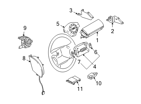2006 Audi A4 Quattro Air Bag Components Diagram