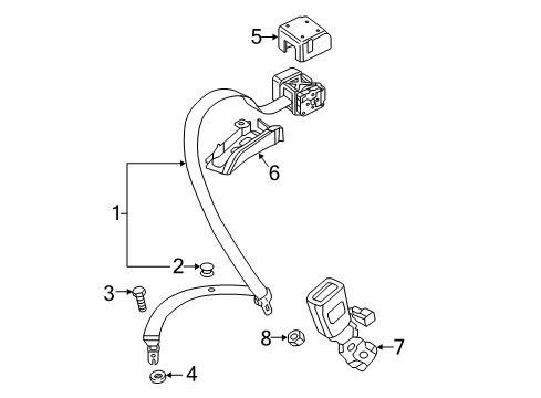 2018 Audi RS7 Rear Seat Belts Diagram