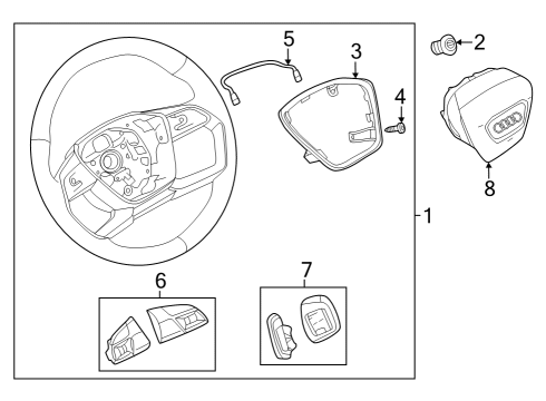 2024 Audi A8 Quattro Steering Wheel & Trim Diagram
