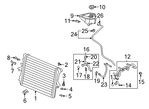 2007 Audi Q7 Radiator & Components Diagram
