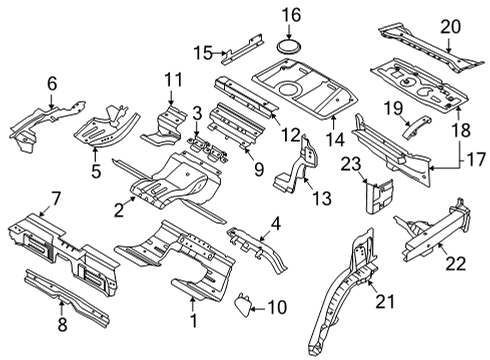 2023 Audi e-tron GT Front Rail Diagram for 9J1-813-569-AY