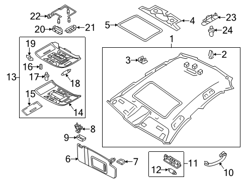 2015 Audi A6 Interior Trim - Roof Diagram