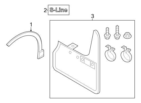 2025 Audi Q4 e-tron Sportback Exterior Trim - Fender Diagram