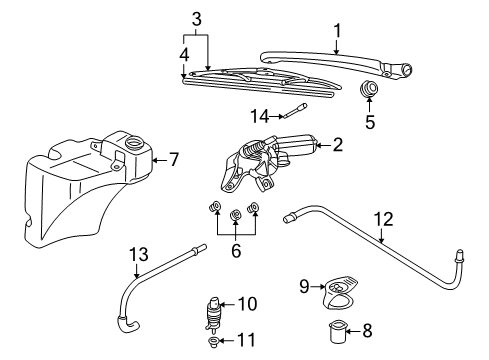 2003 Audi A6 Quattro Rear Wiper Components
