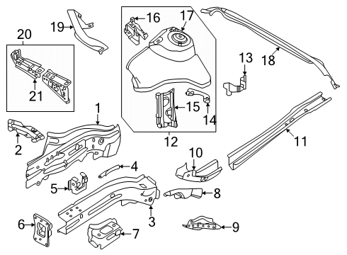 2025 Audi RS3 Structural Components & Rails