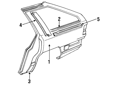 1989 Audi 200 Quattro Quarter Panel & Components Diagram 2