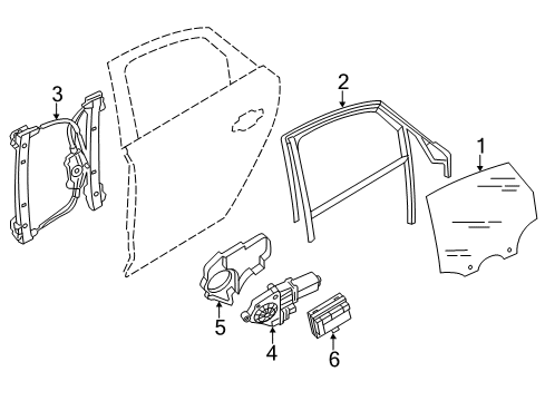 2013 Audi S8 Glass - Door Diagram