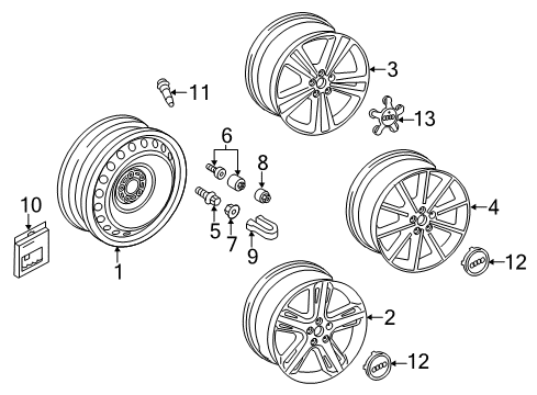 2015 Audi A3 Quattro Wheel Covers & Trim Diagram 3
