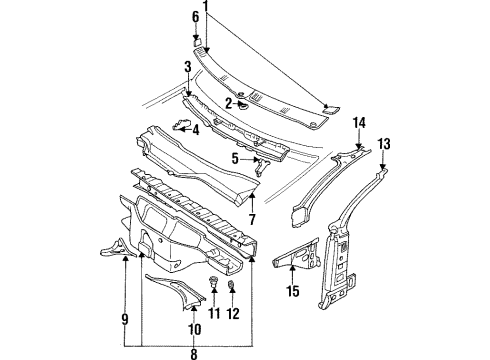 1995 Audi A6 Cowl Diagram