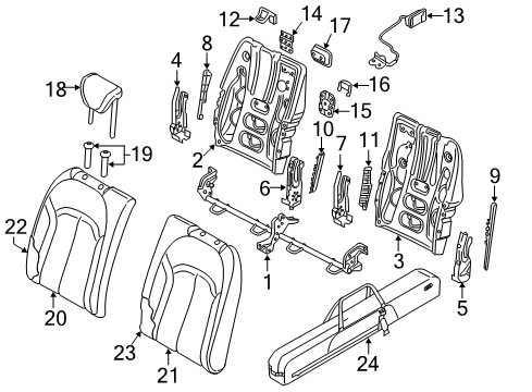 2016 Audi A3 Headrest Guide Diagram for 1K0-881-920-AD-SC3