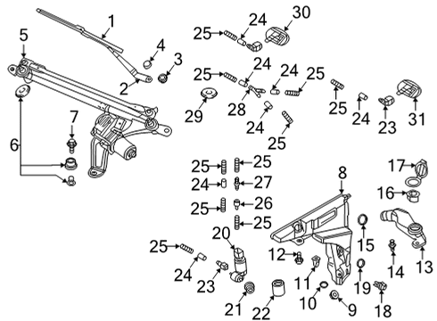 2022 Audi A6 allroad Headlamp Washers/Wipers Diagram
